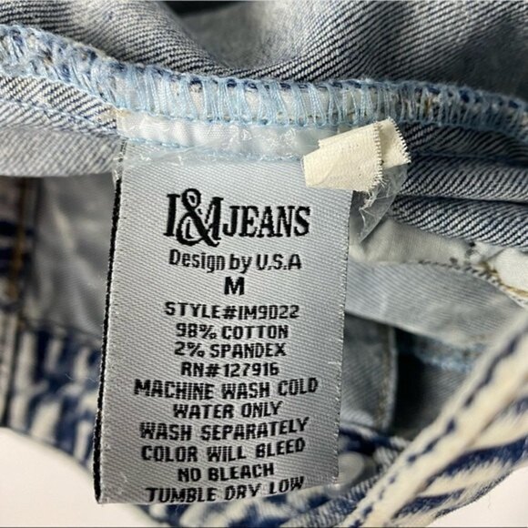 I & M Jeans Denim Jacket Womens Medium Button Front Pockets Faded Casual - Picture 7 of 9